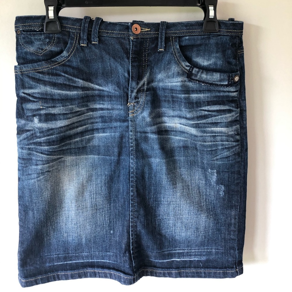 Knee Length Denim Skirt